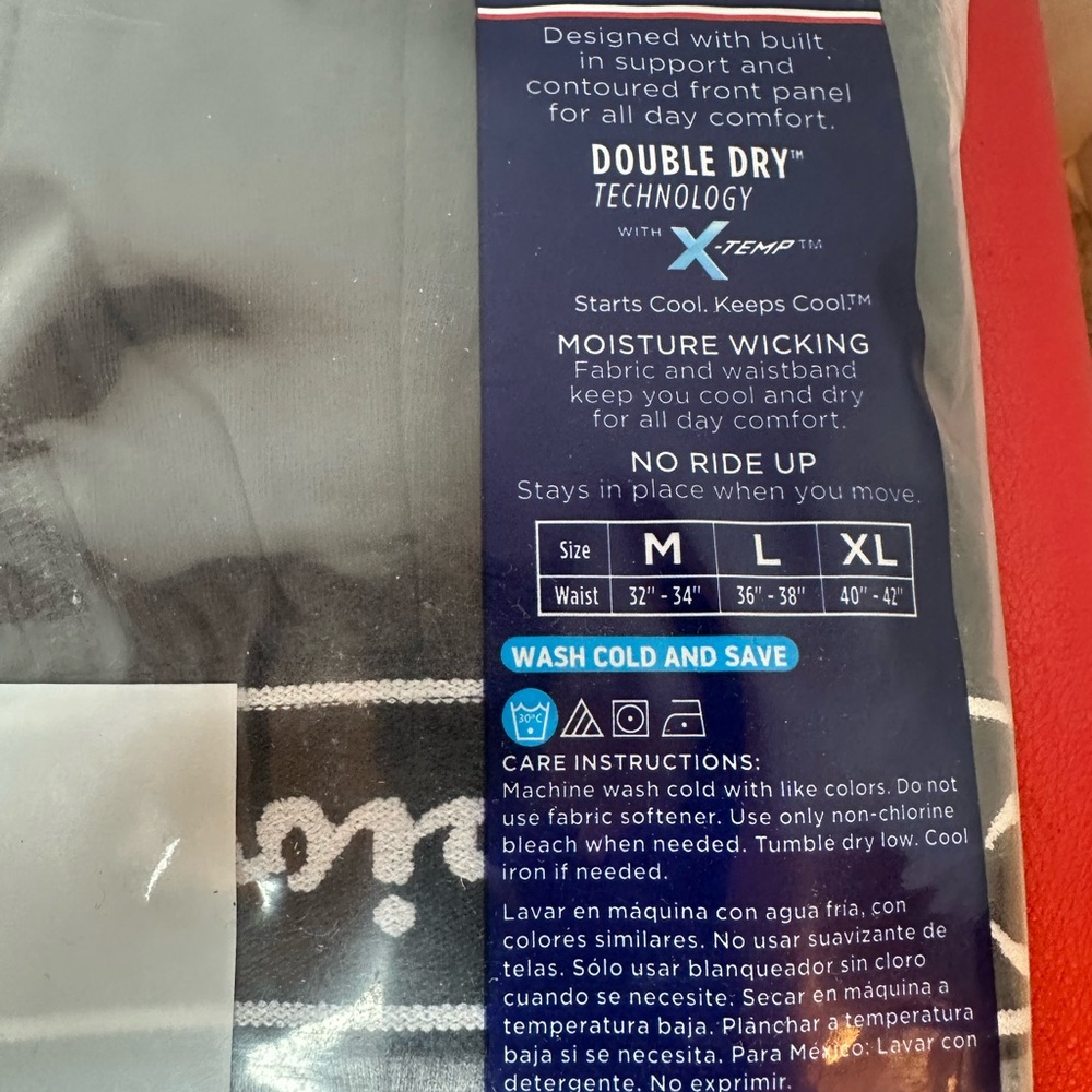 (2) Champion Elite Men's Boxer Briefs - Black, Gray, Blue size Large New in Bag - Picture 5 of 9